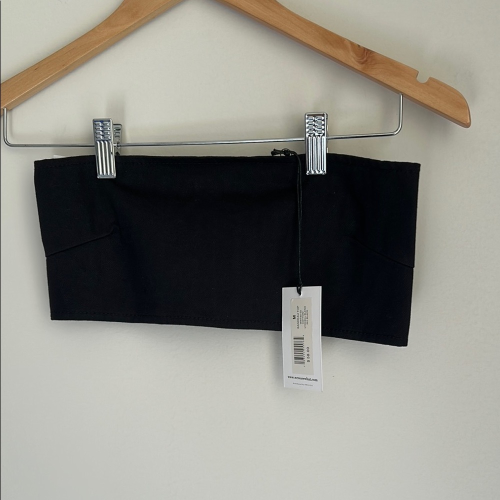 Black Strapless Crop Top
